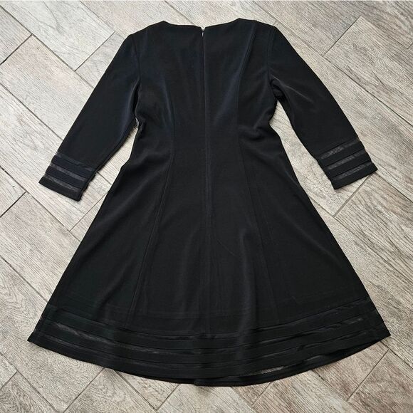 Jessica Howard Black Shadow Stripe Fit and Flare Party Dress - Picture 16 of 16